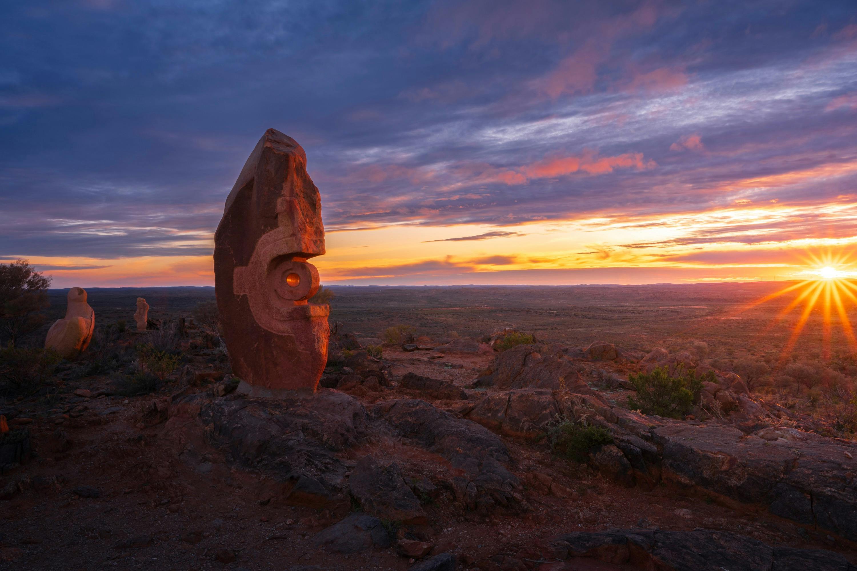 Sculpture park at Sunset in Broken Hill