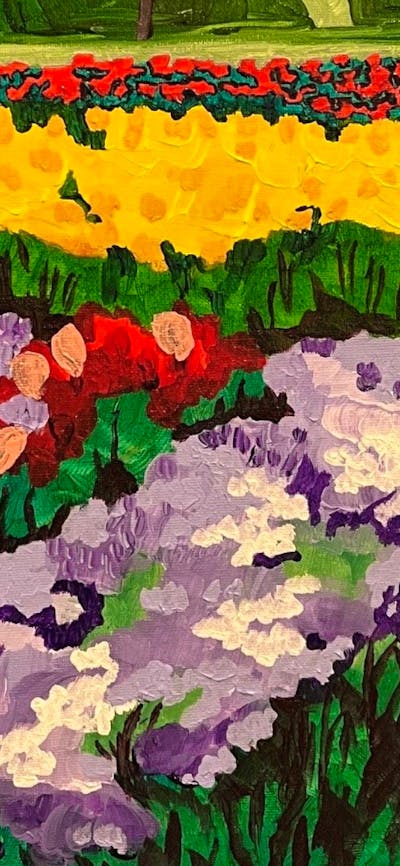 abstract painting of flowers