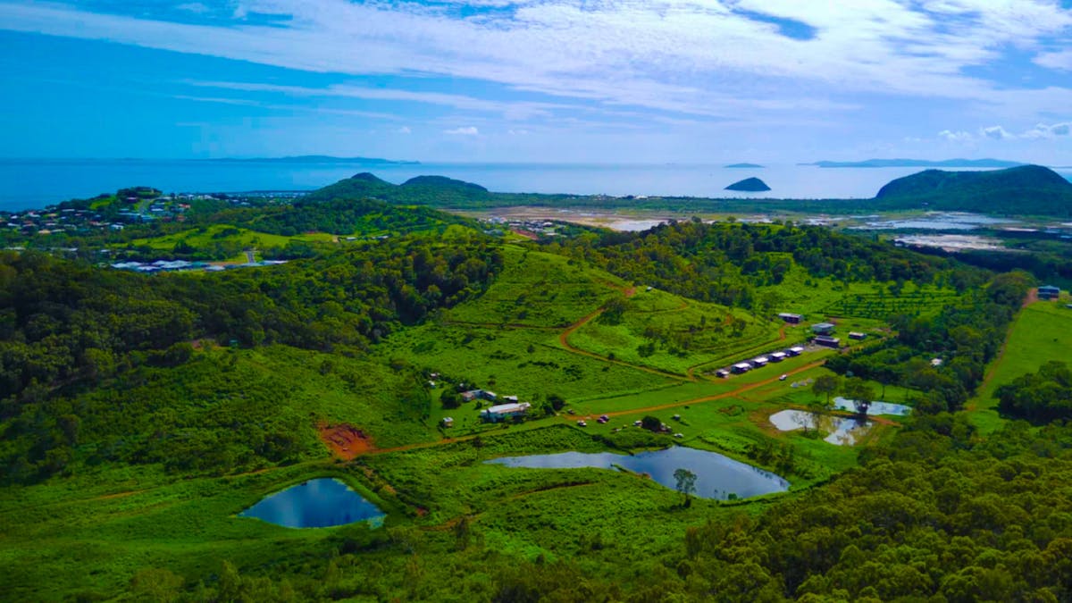 Farm with views over the Keppel Islands and coastal wetlands of the Great Barrier Reef