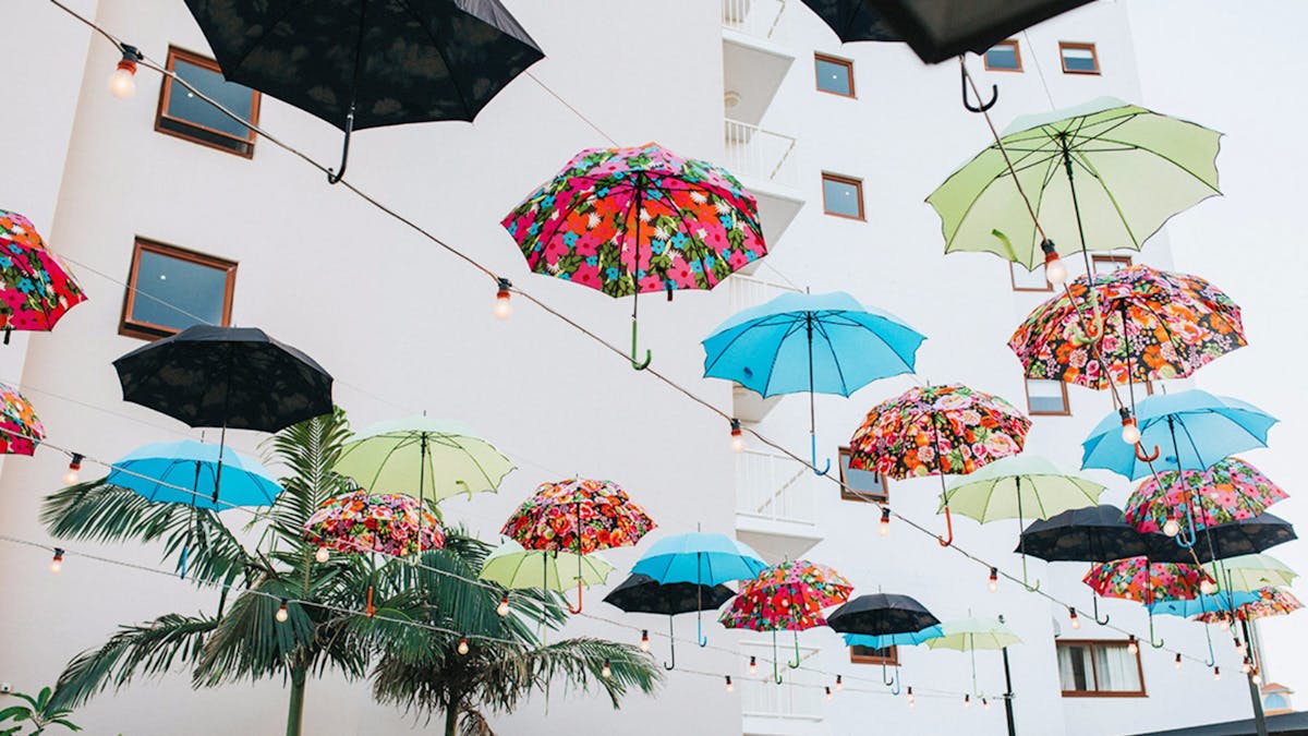 Umbrellas installation