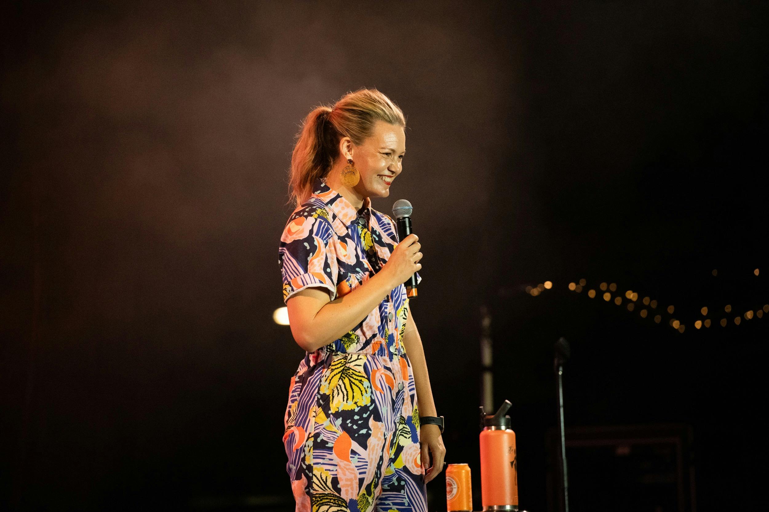 comedian on stage
