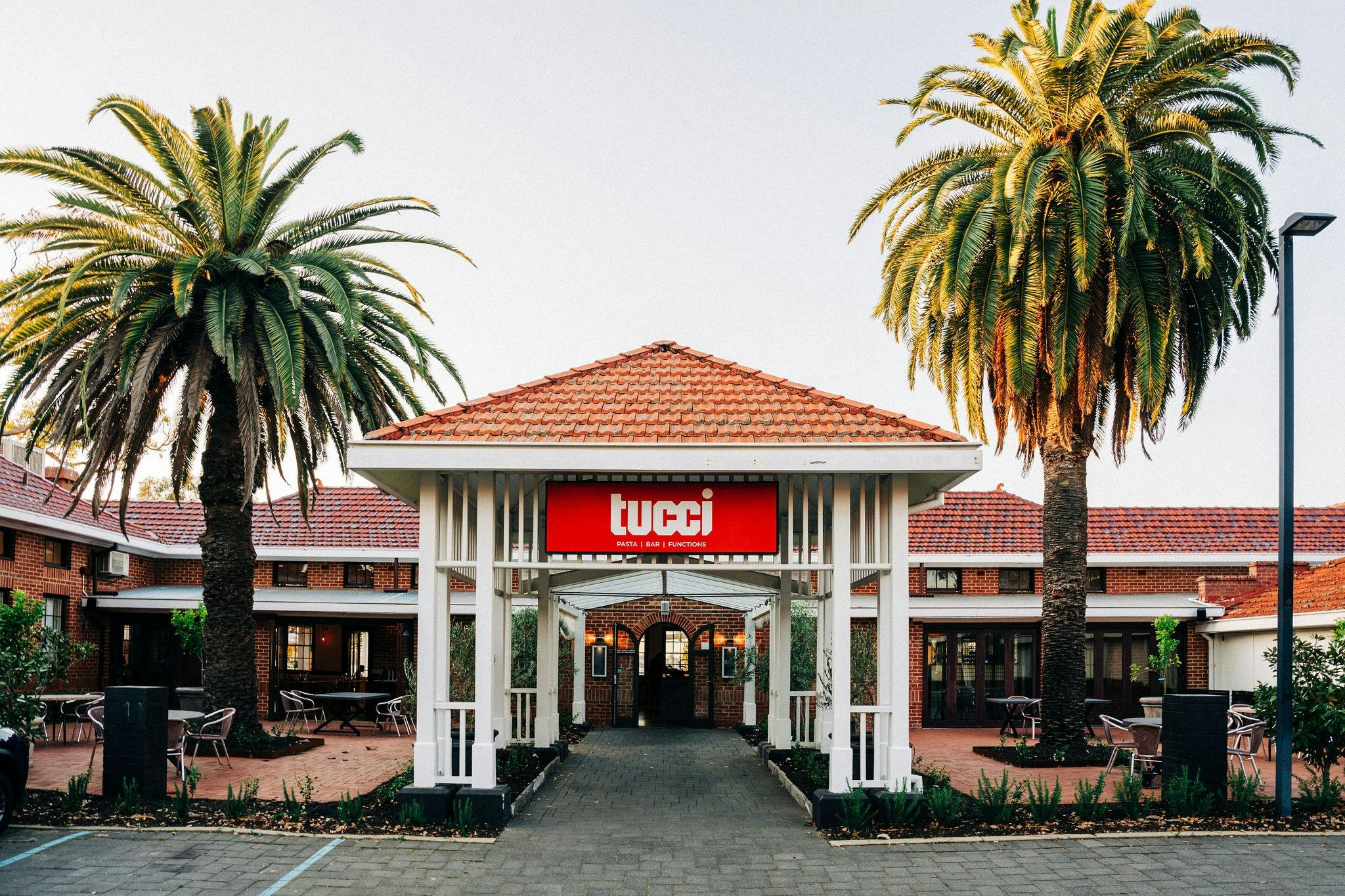 Front entrance to Tucci  - Welcome in