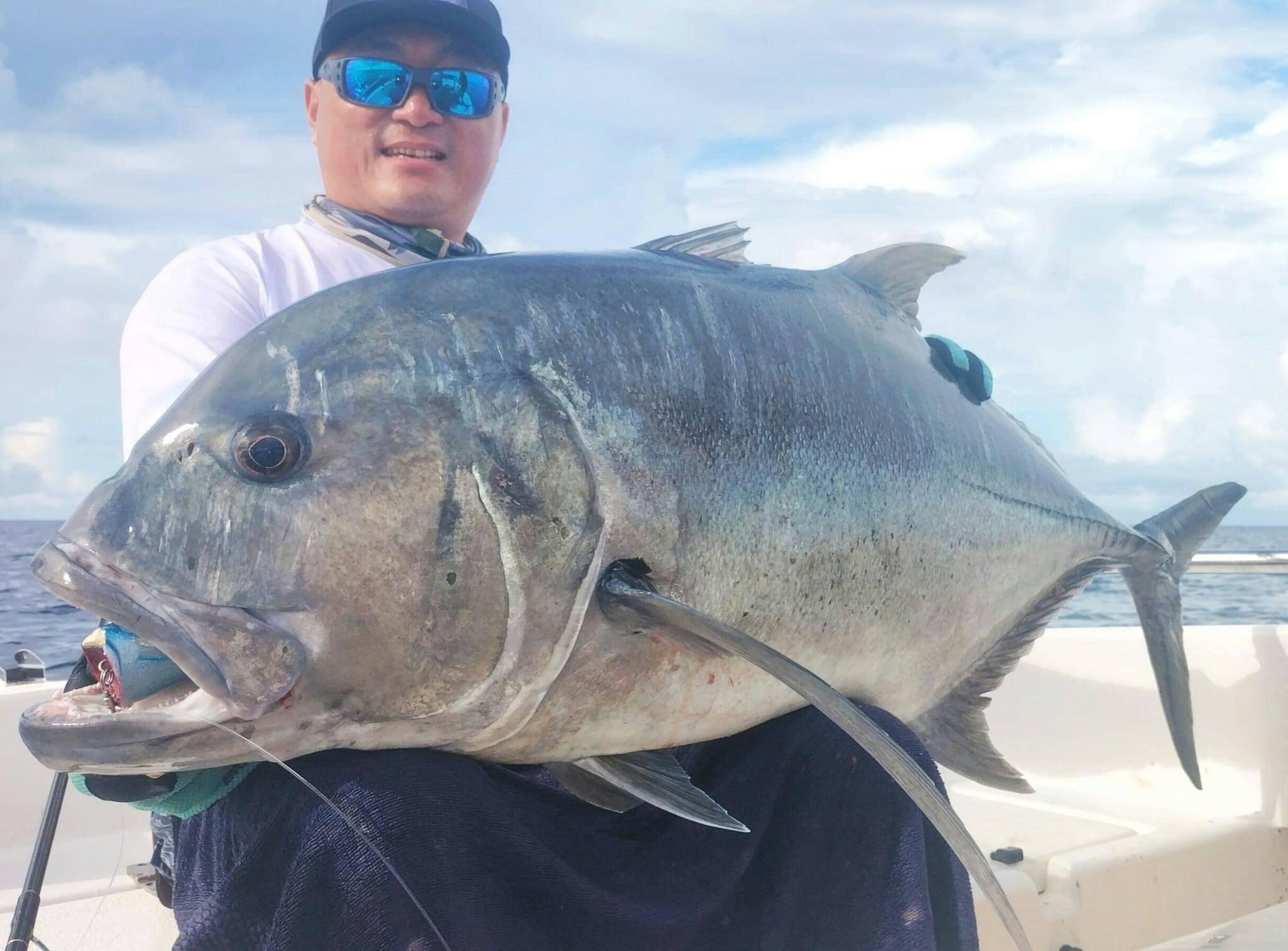 Giant Trevally caught at remote reef