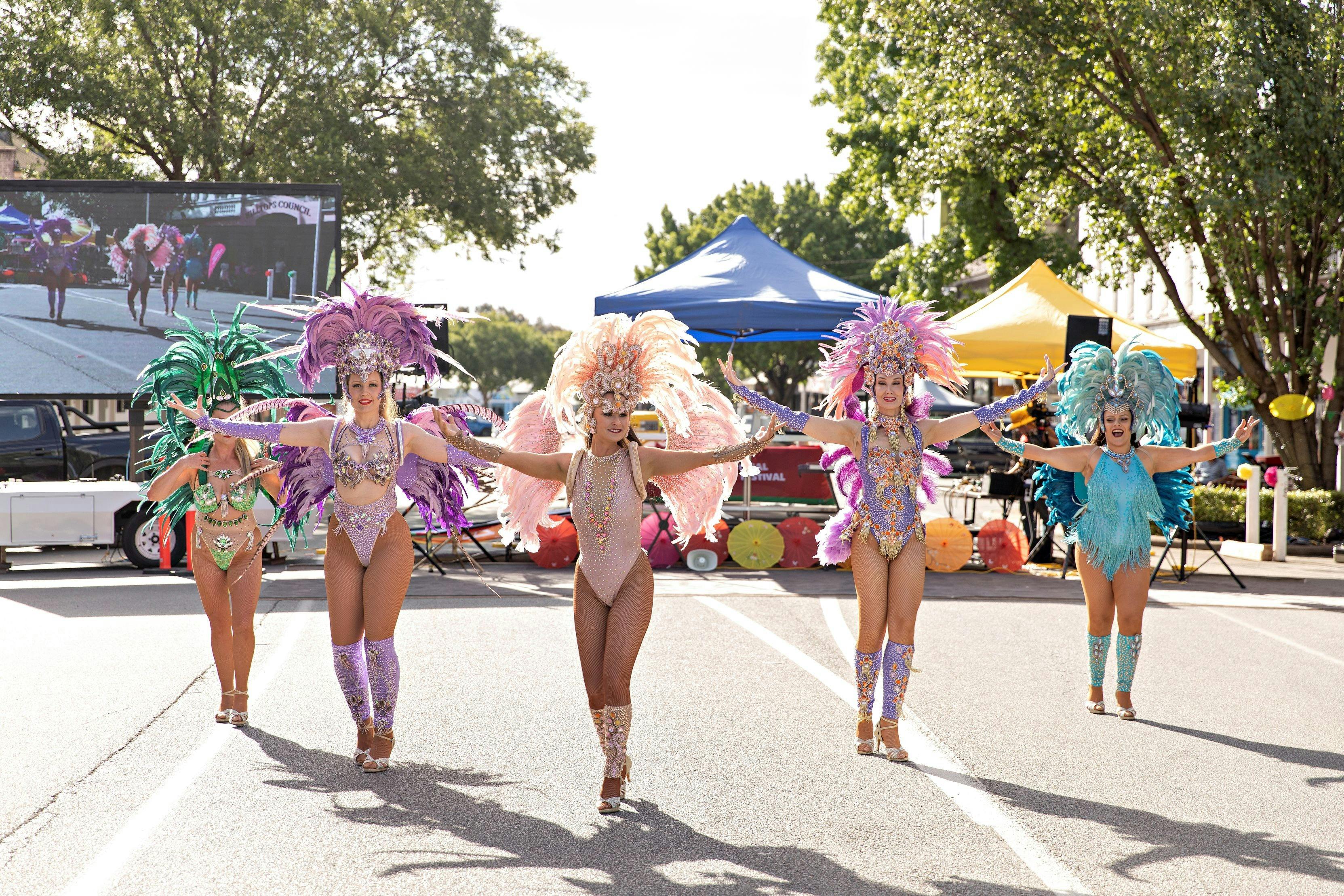Dazzling Brazilian Dancers at the main stage of the Multicultural Cherry Fiesta.