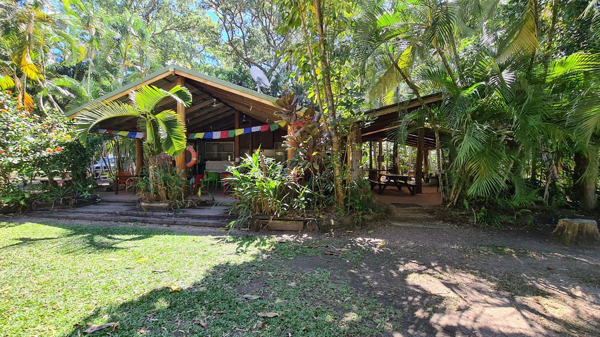 Side by side A structures built in an outdoor rustic balinese style - the place to eat and recharge