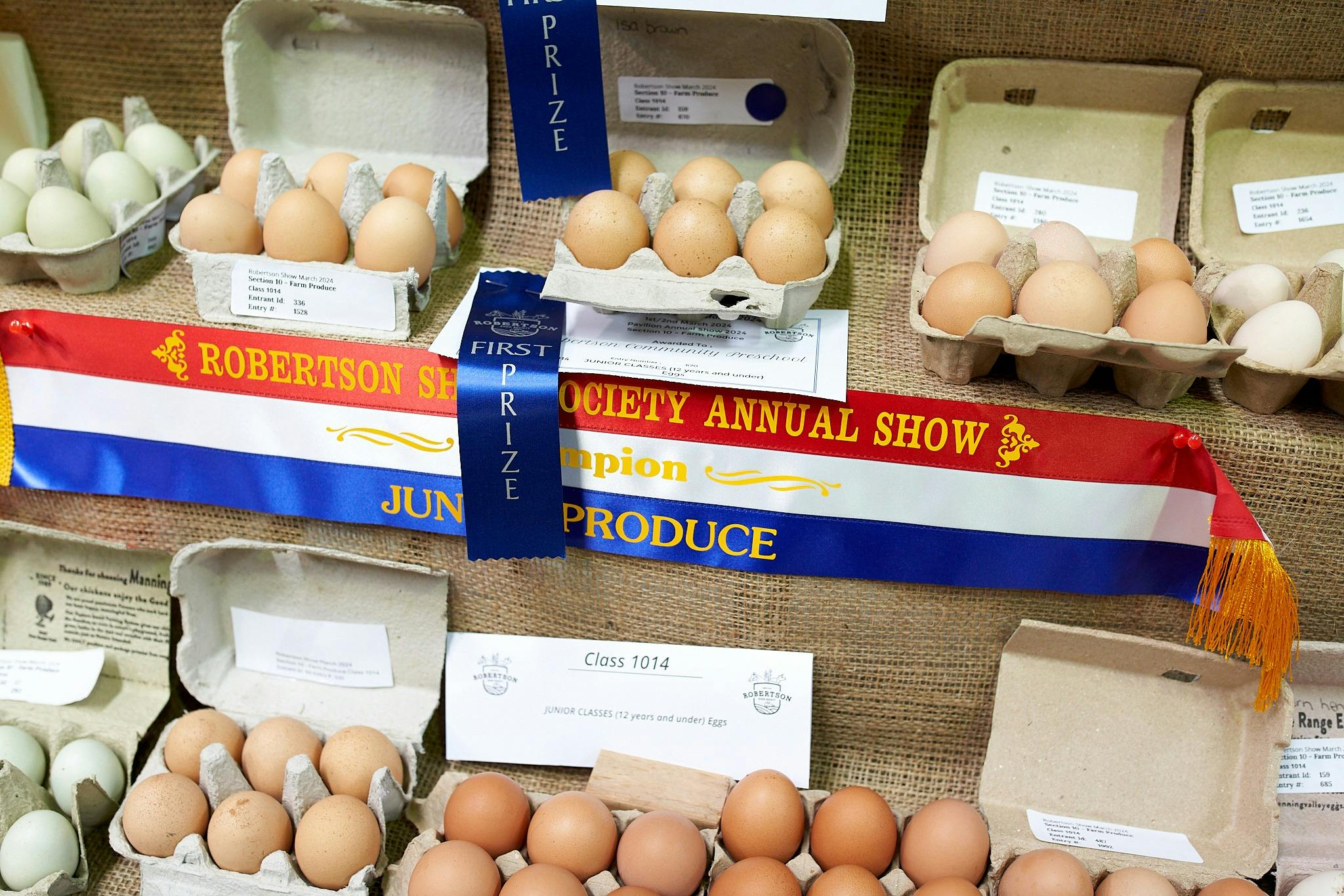 Winning eggs in the pavilion