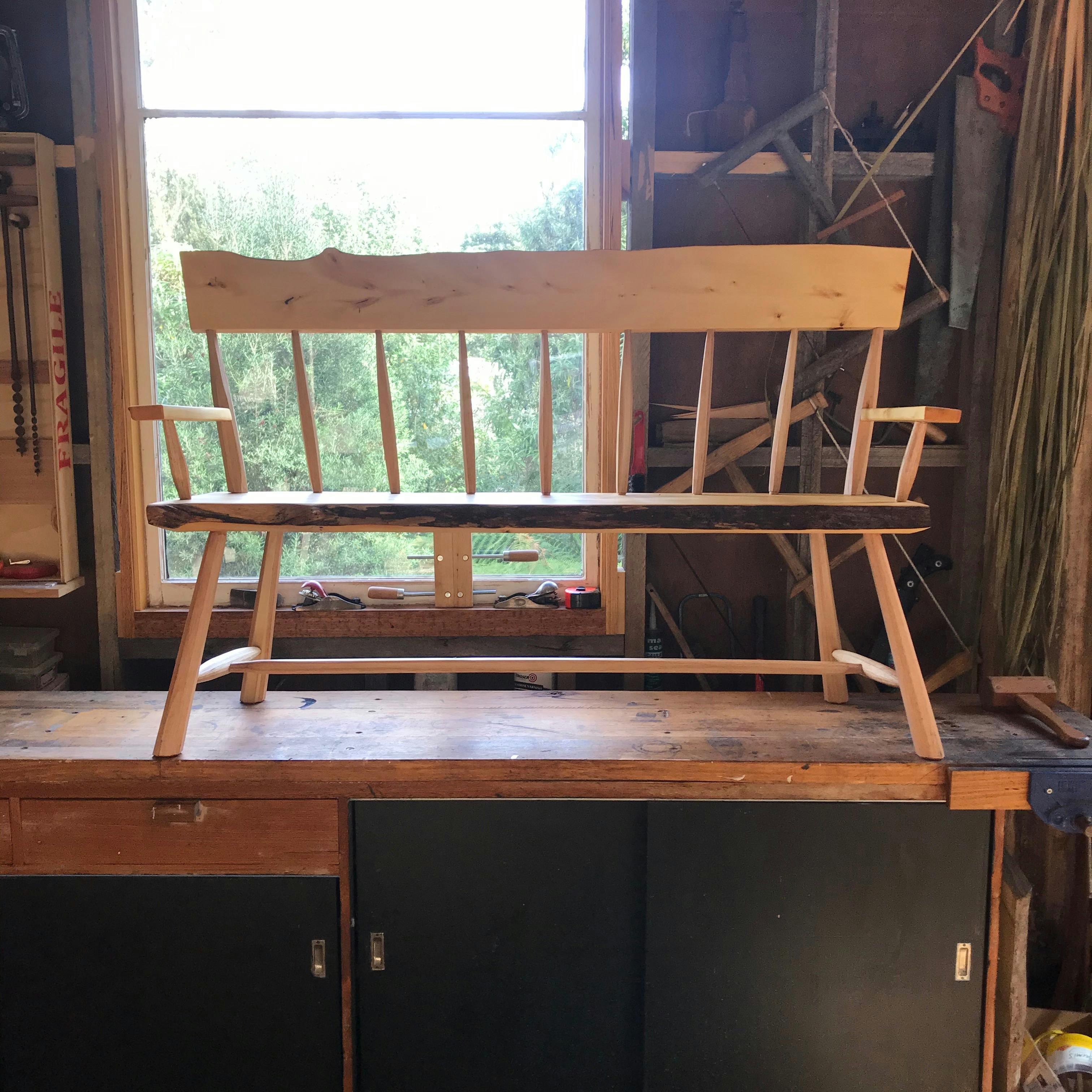 Huon Pine bench seat at Wisdom Through Wood