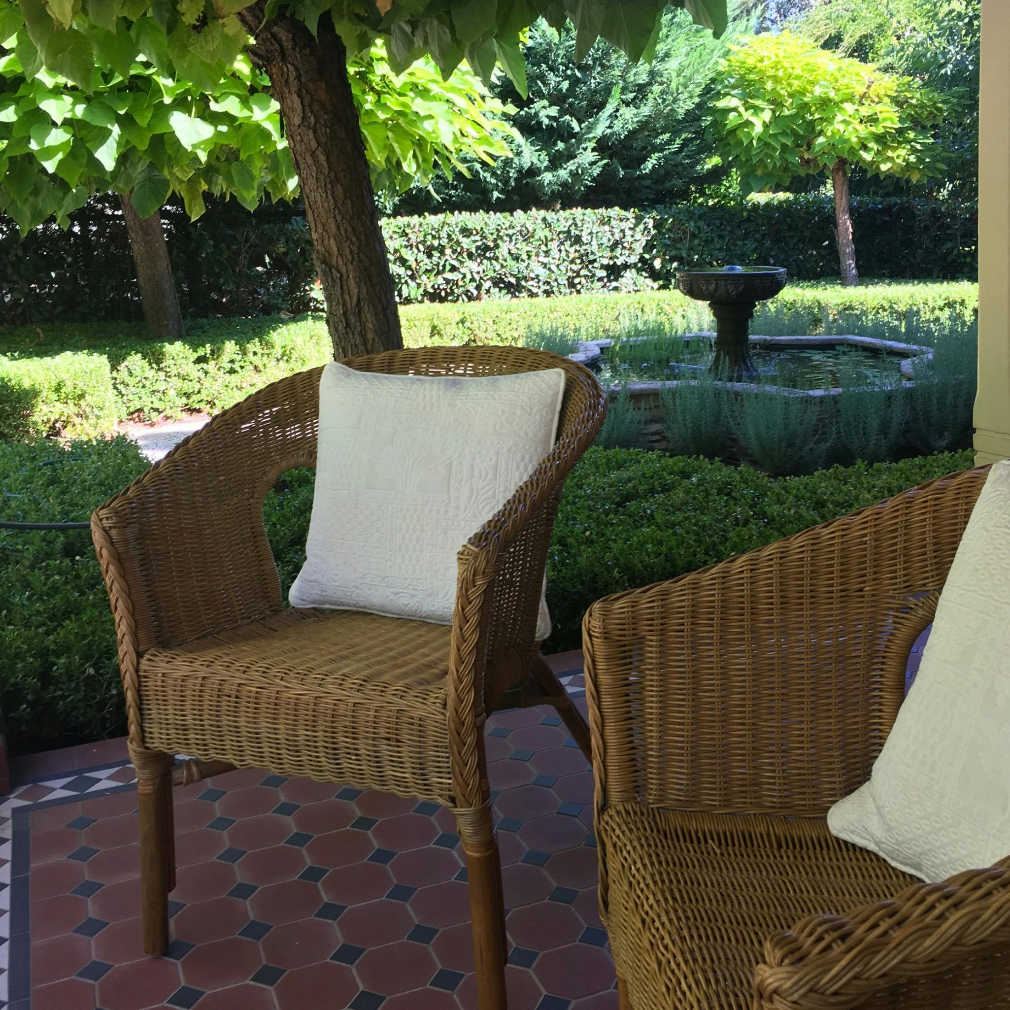 Sit outside in the beautiful garden while reading and drinking local wine