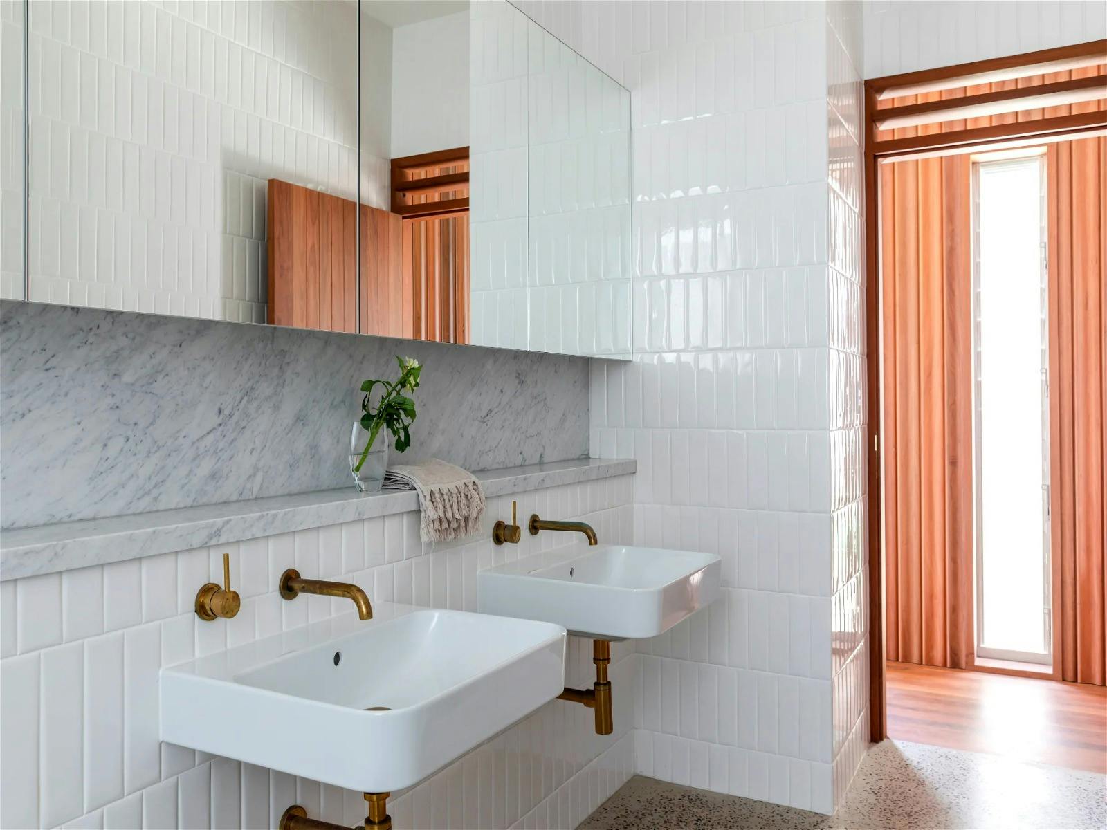 Contemporary minimalist bathroom with clean lines and neutral color palette