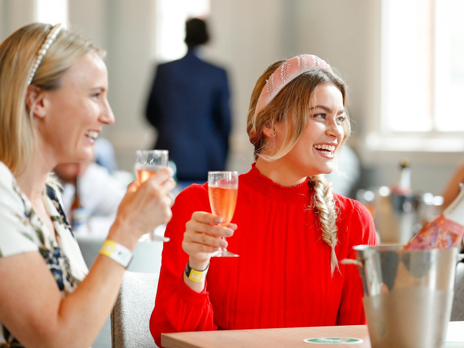 Women talking at event