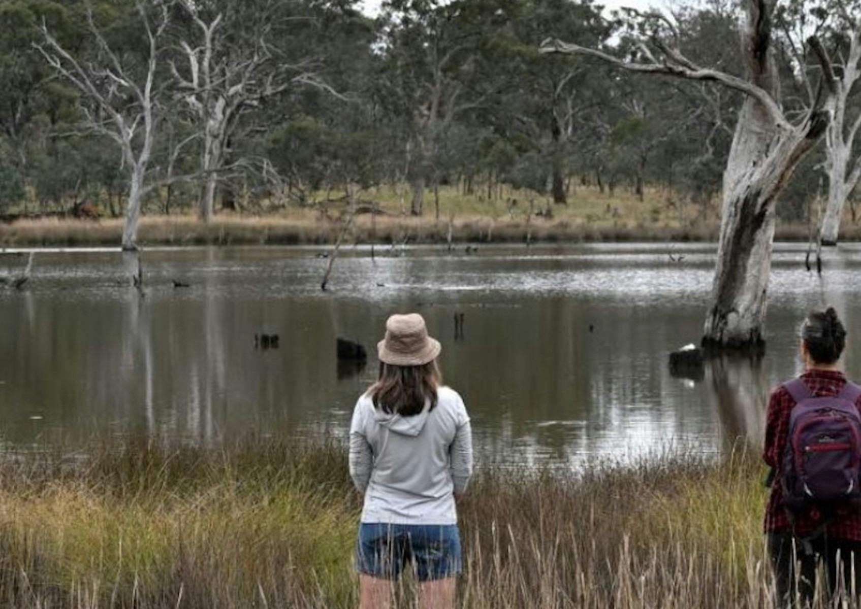 Woman connecting with nature