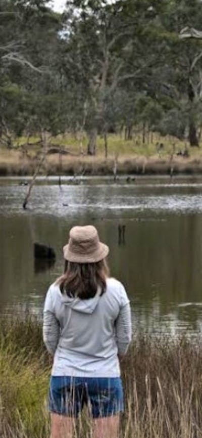 Woman connecting with nature