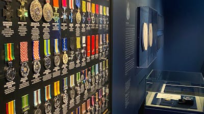 Australian honours and awards medals on display at the exhibition