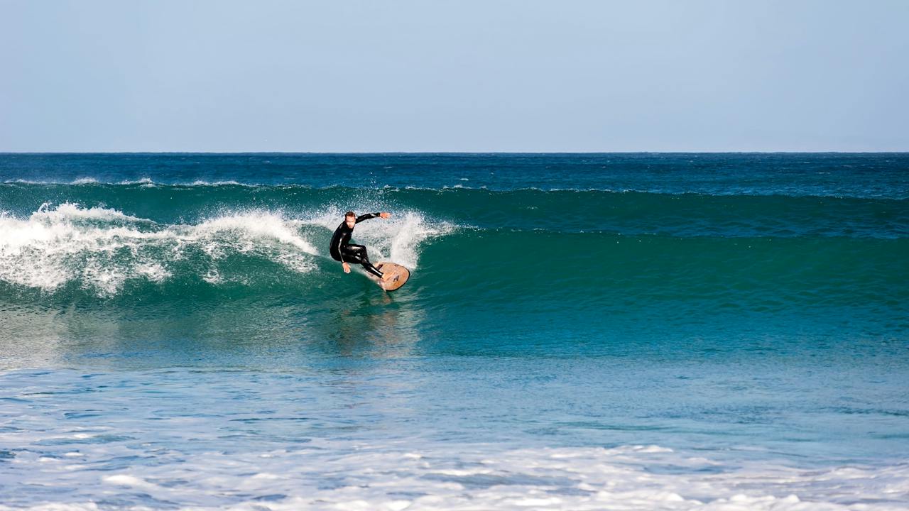 Surfing at Pondalowie Bay