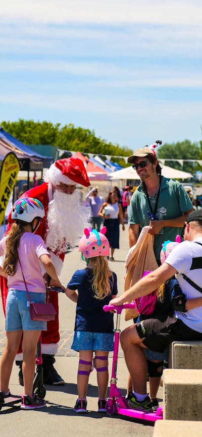 Santa with kids at The Little Burley Market