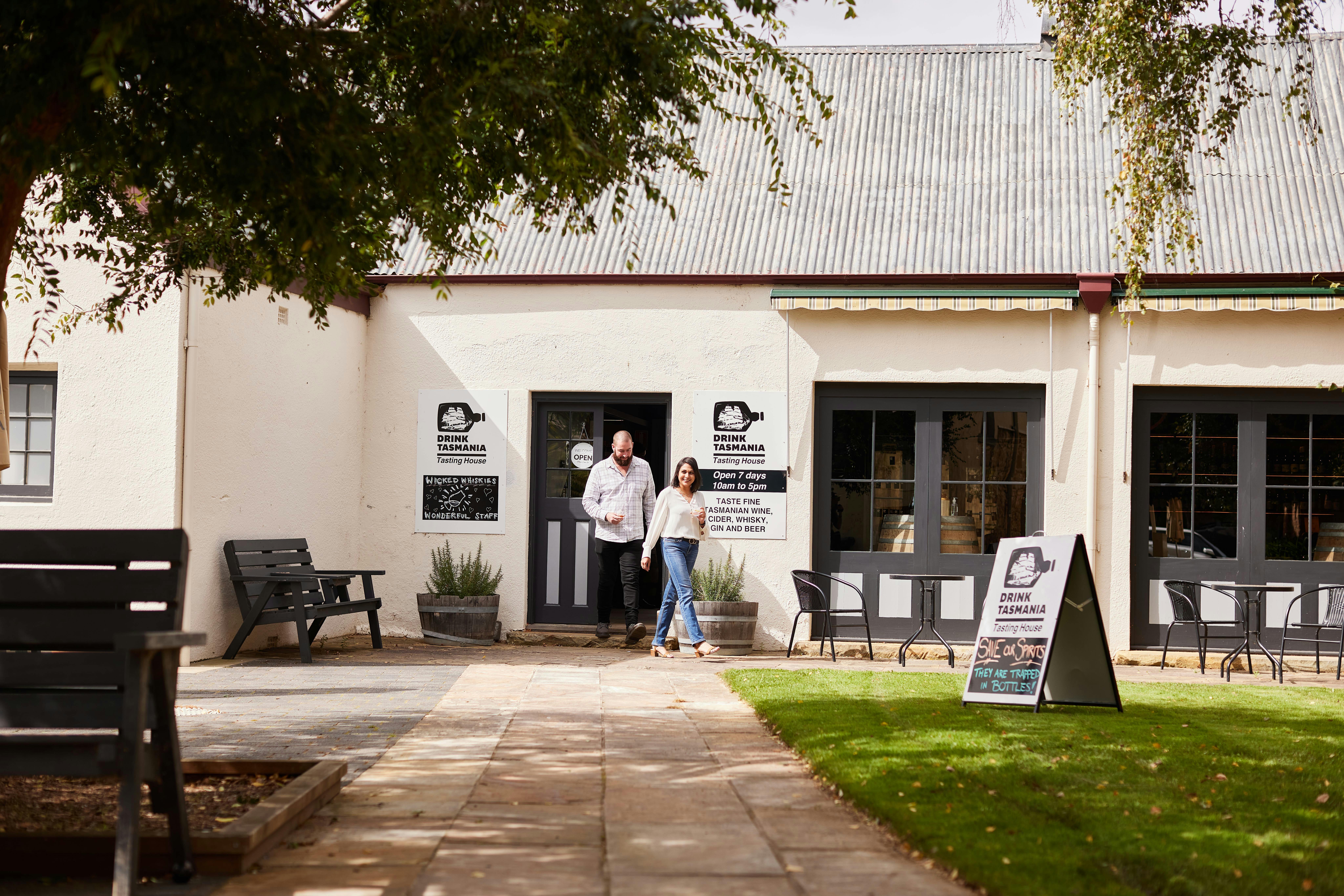 The pathway to the Drink Tasmania Tasting House