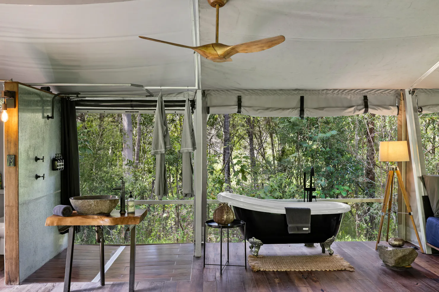 Clawfoot Bath, Steaming Rain Shower.