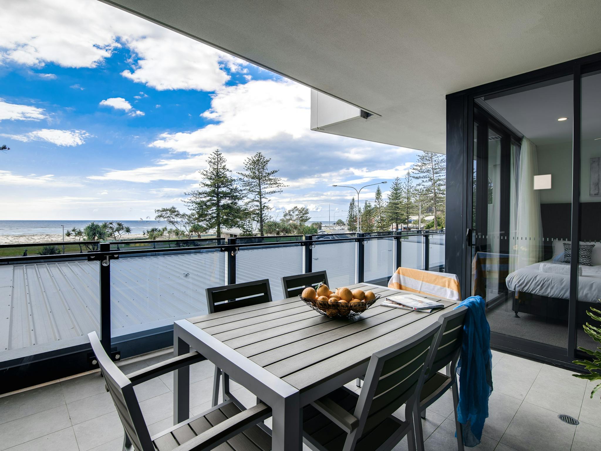 Private Ocean Front Balcony with Outdoor Dining Private Ocean Front Balcony with Outdoor Dining