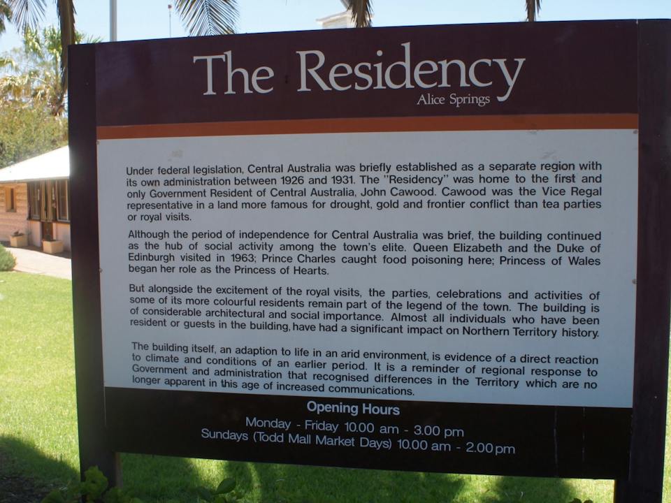 Detail of interpretive panel outside The Residency.