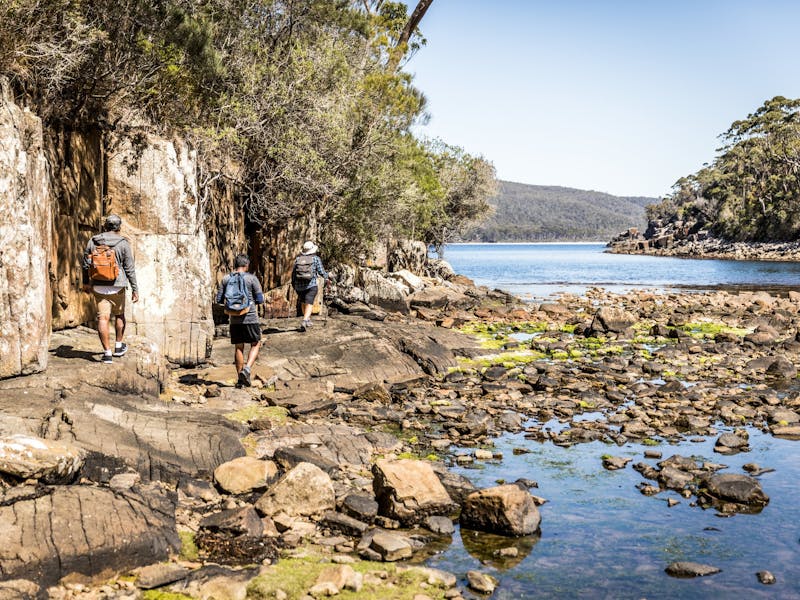 Walkers explore Bivouac Bay