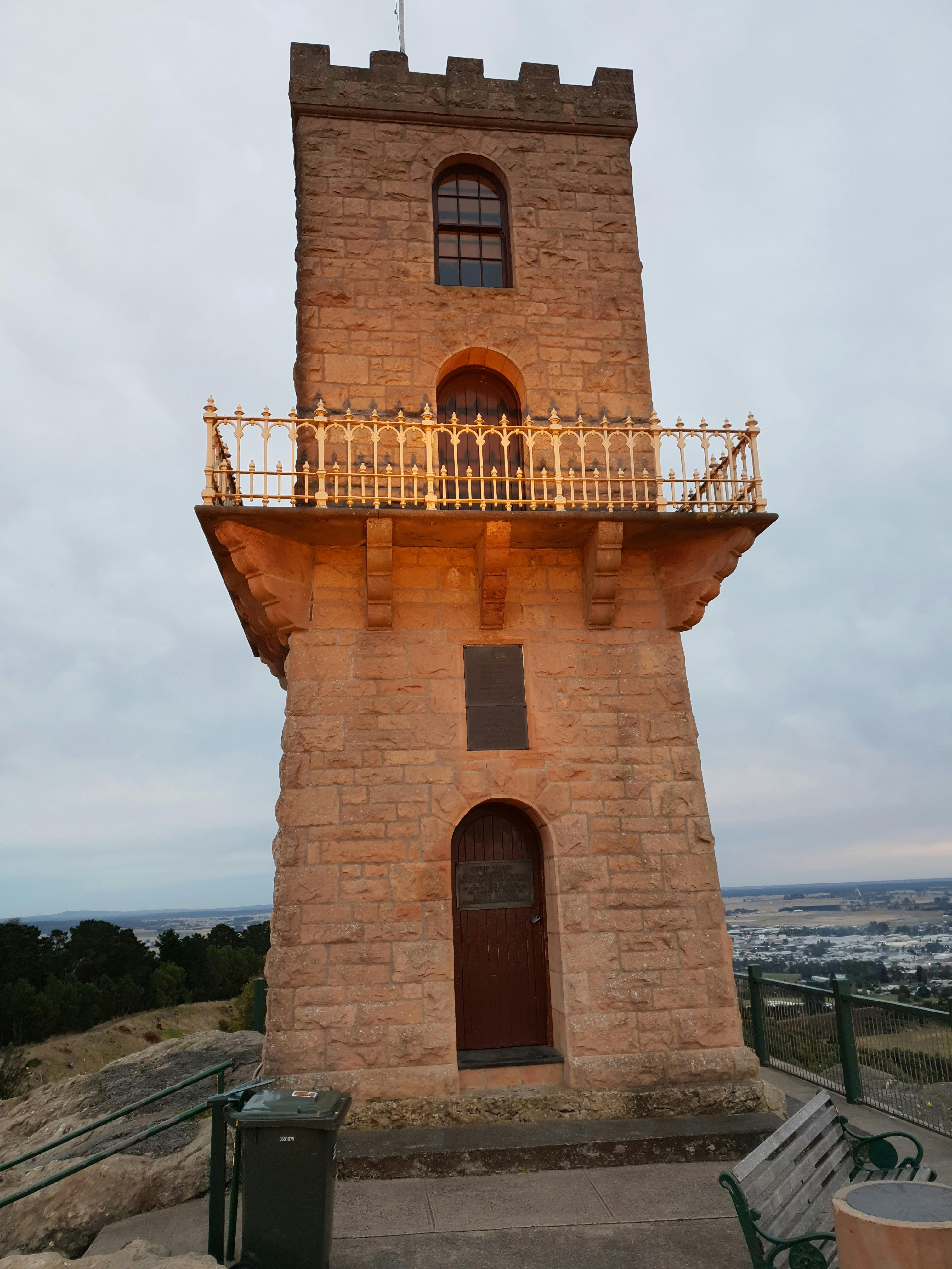 Sunrise shining on CentenaryTower Mt Gambier