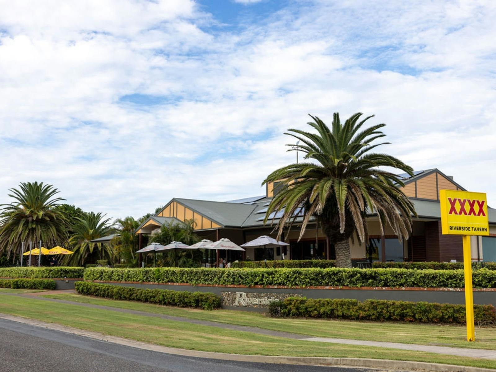 front of pub entrance