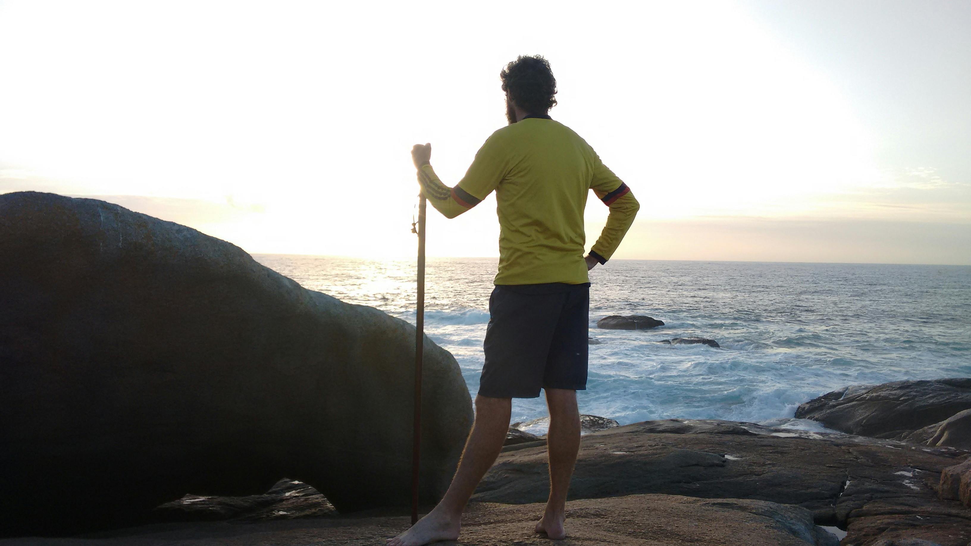 striking a pose near the end