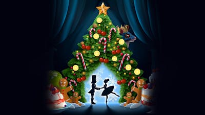 A Christmas tree covered in Aussie desserts opens to a winter wonderland silhouetting ballerinas.