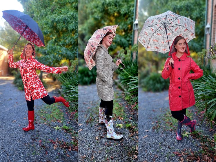 Our Designer Raincoats, Boots & Umbrellas