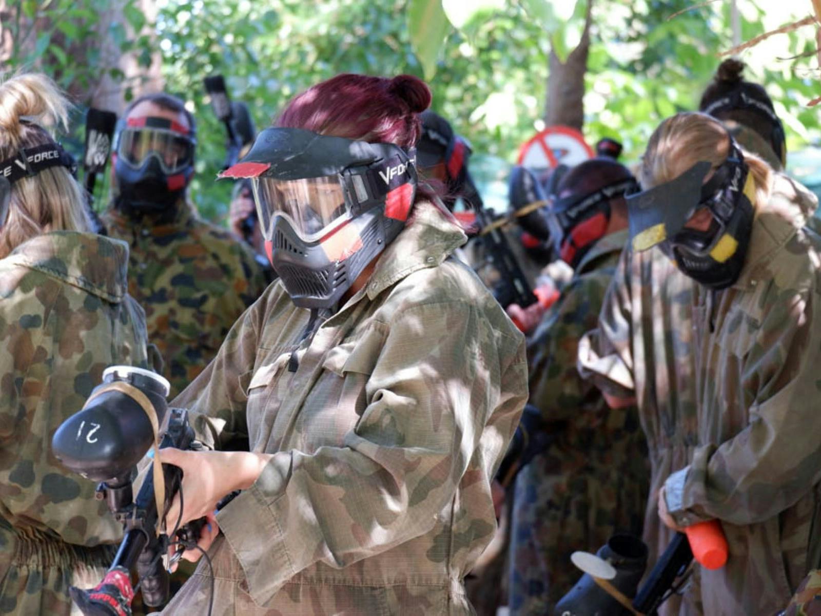 People playing paintball