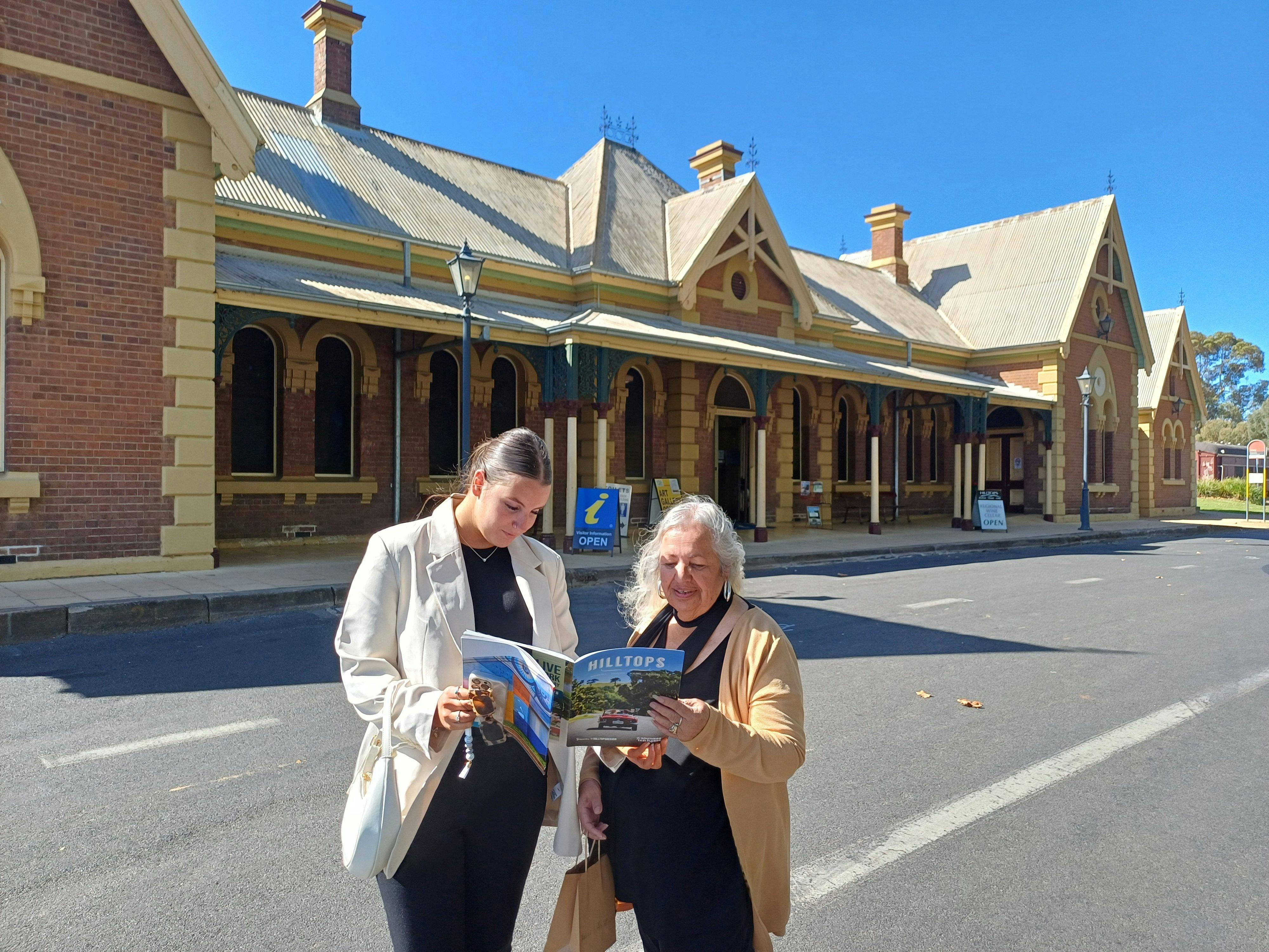 Image of the front view of the old Railway Station now the Visitor Information Centre
