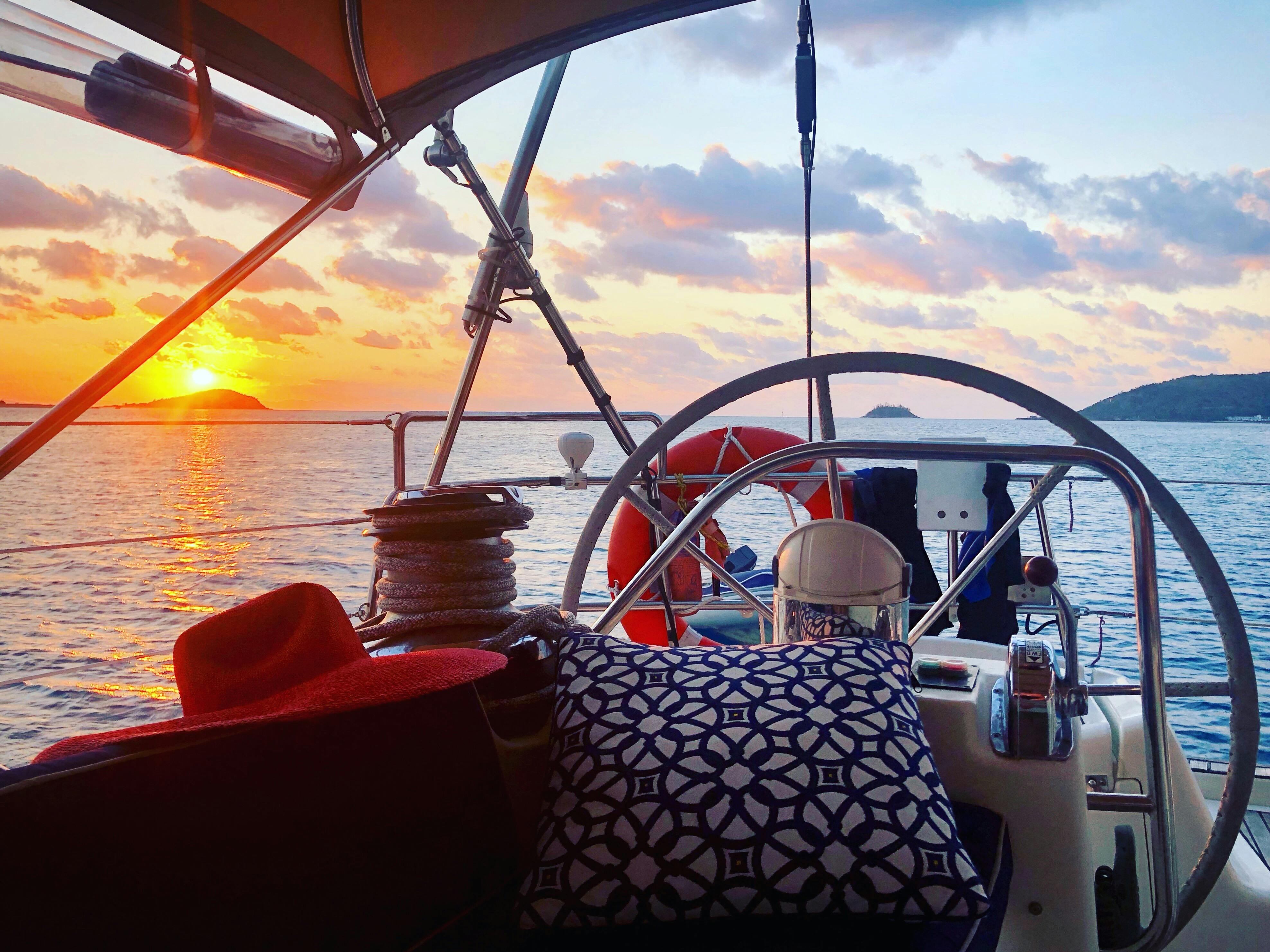 Beautiful sunsets on quiet anchorages