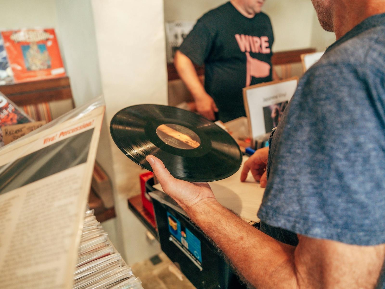 Digging for vinyl records at Newtown Record Fair