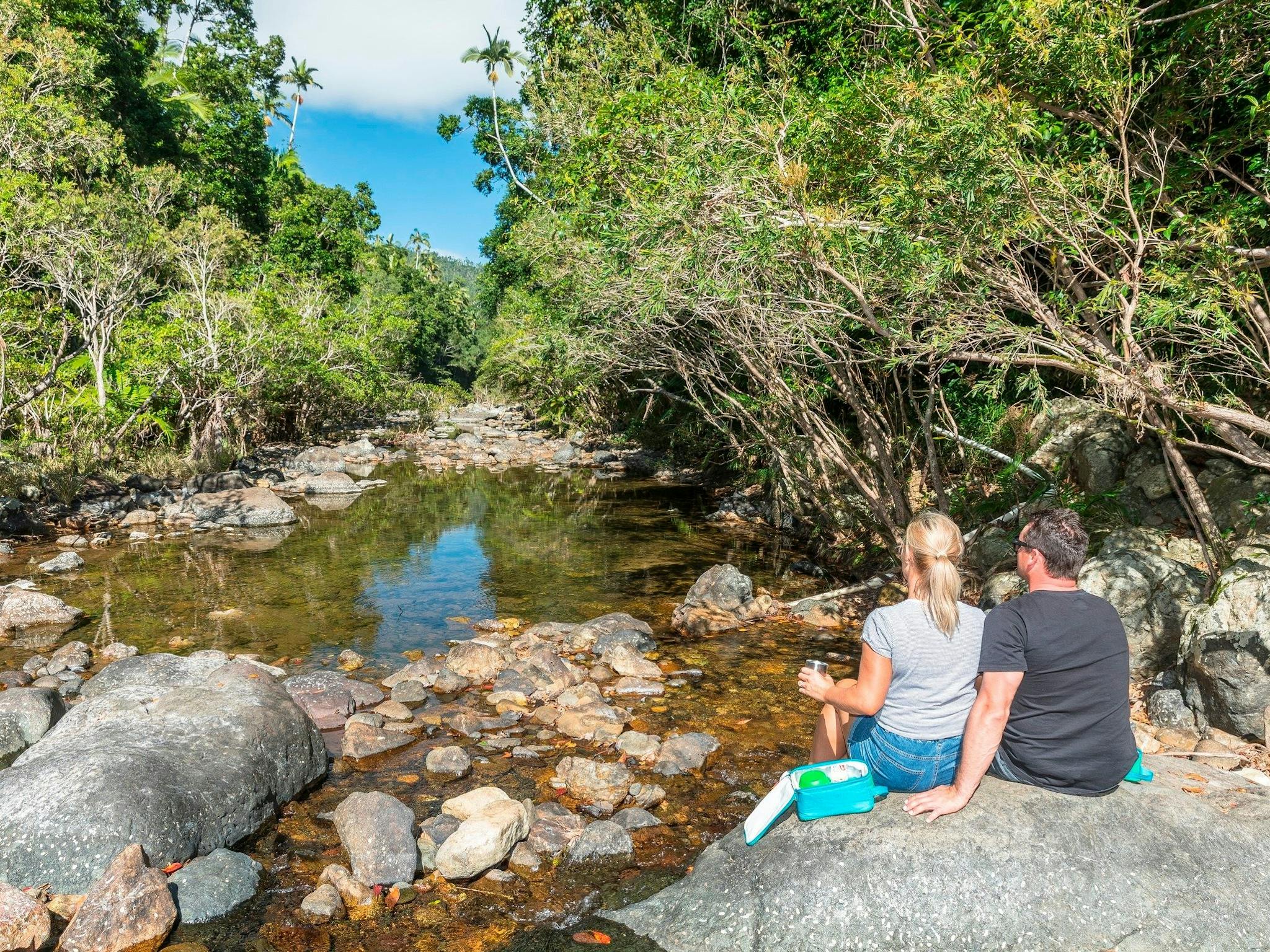 Relaxing at the clear waters of Impulse creek, Airlie Beach, Whitsundays