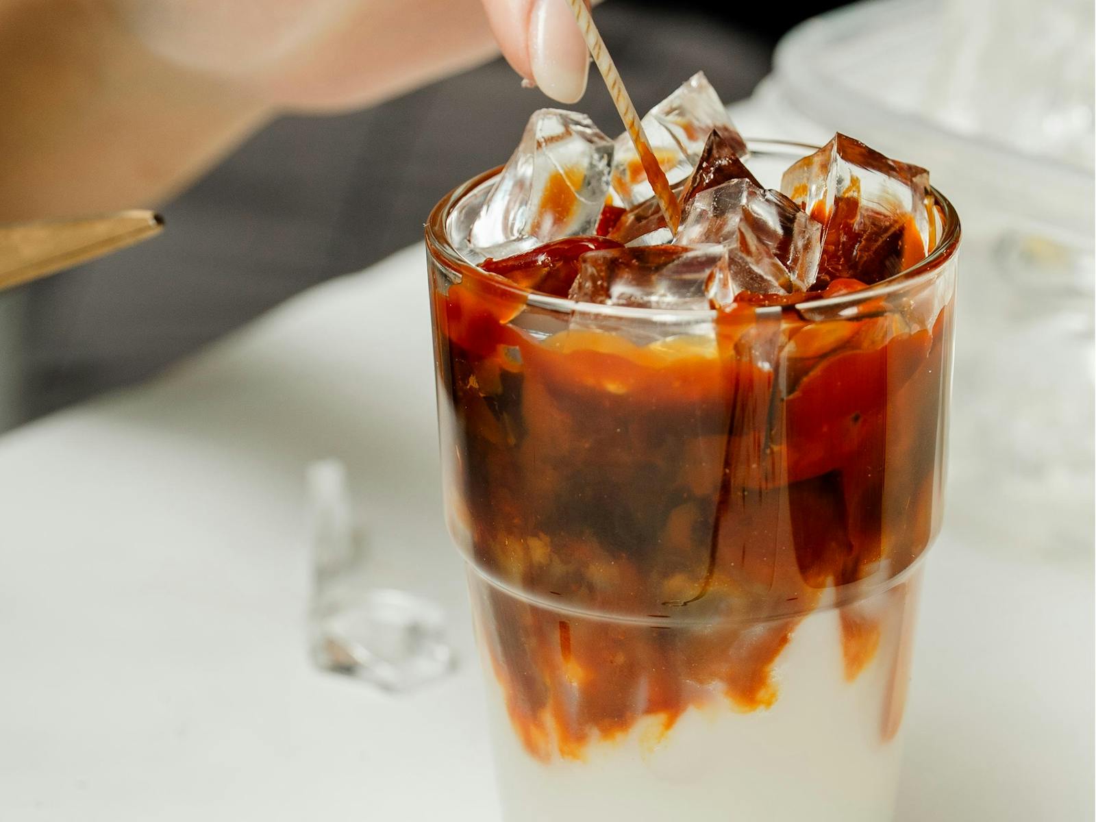 Handmade candle in the style of an iced coffee drink