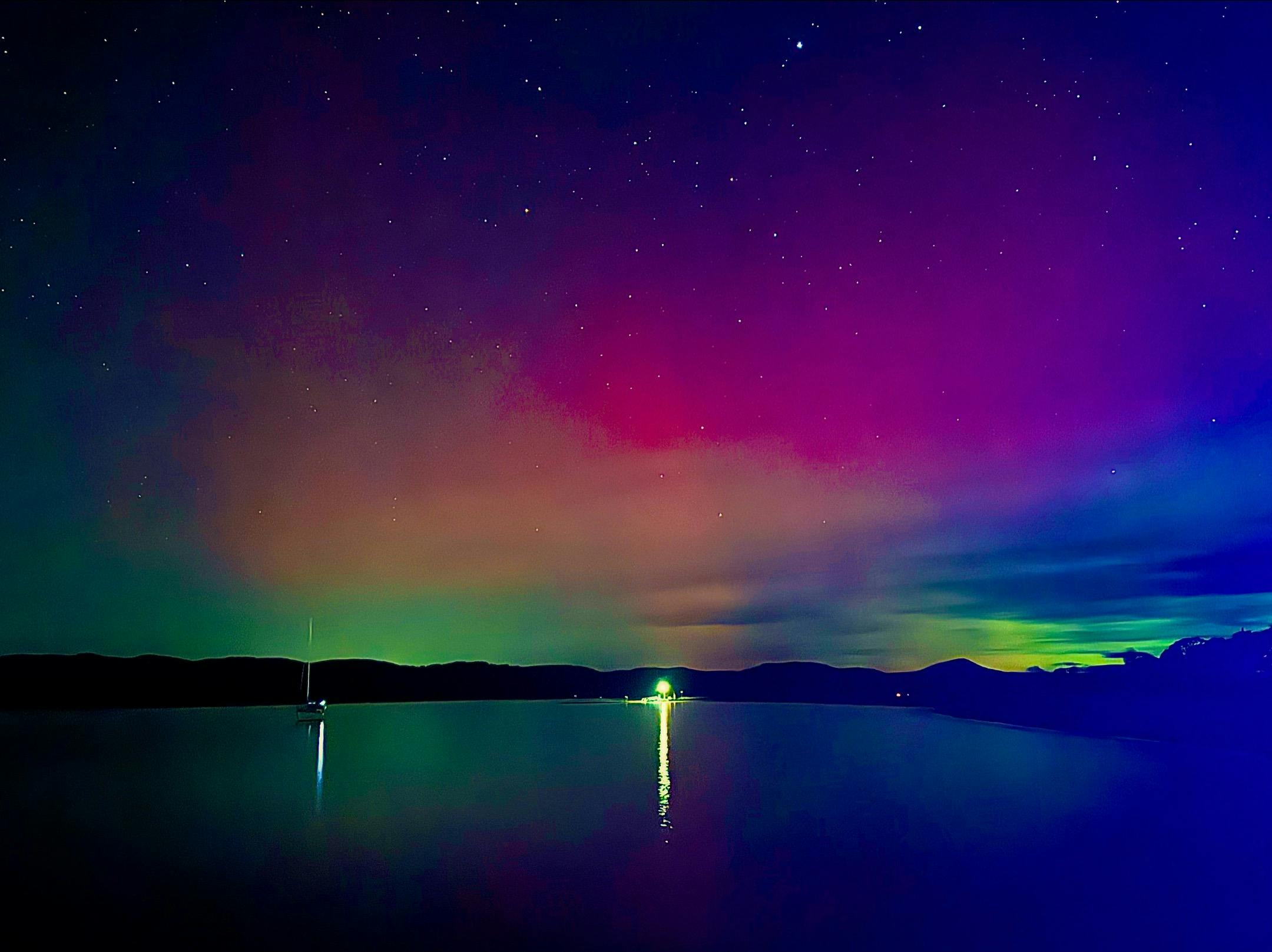 Aurora Australia taken on August 4 2024 from the Port Sorell Pontoon