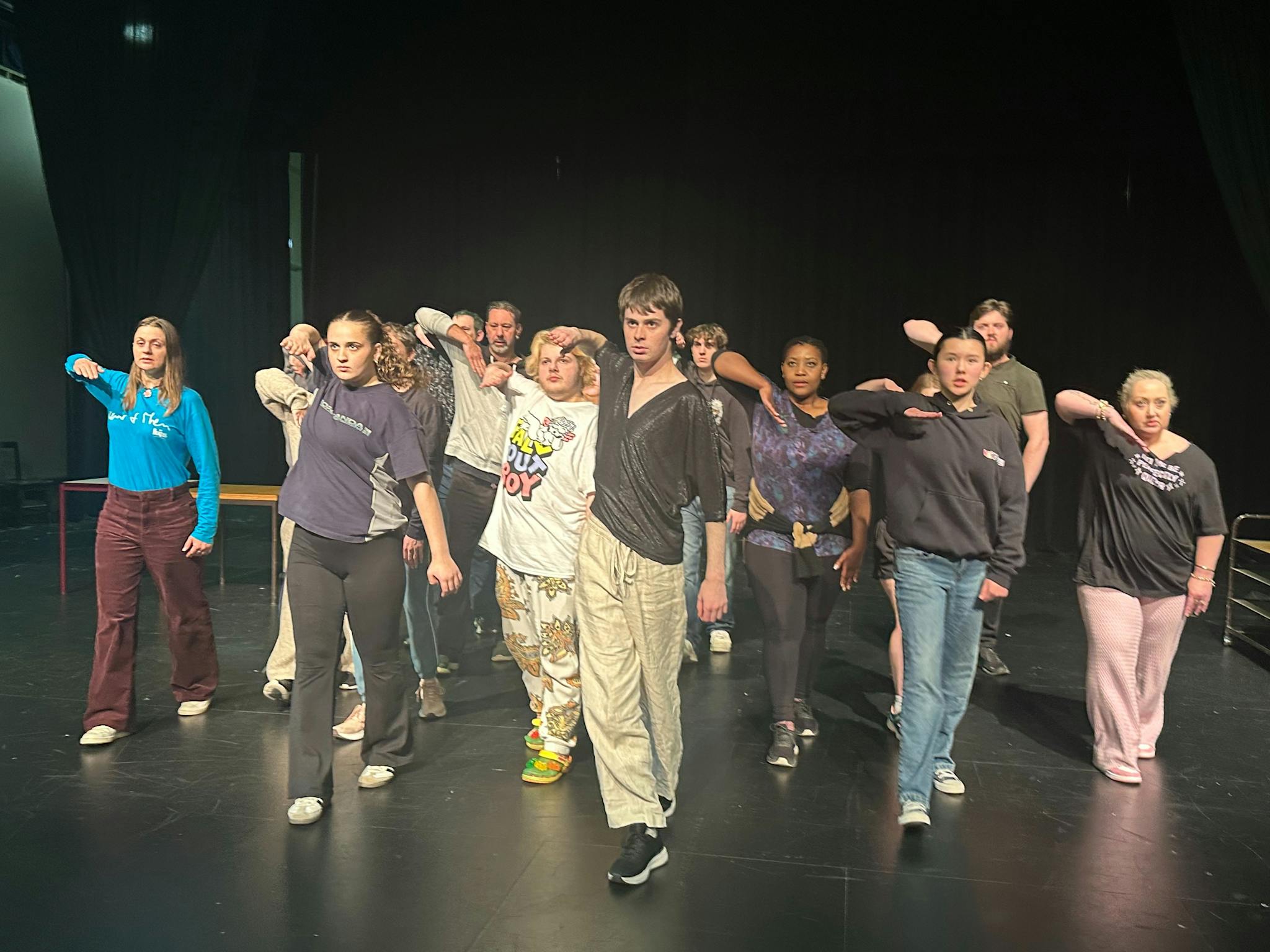 Swing your razor wide Sweeney. Cast dramatically walking to front of stage