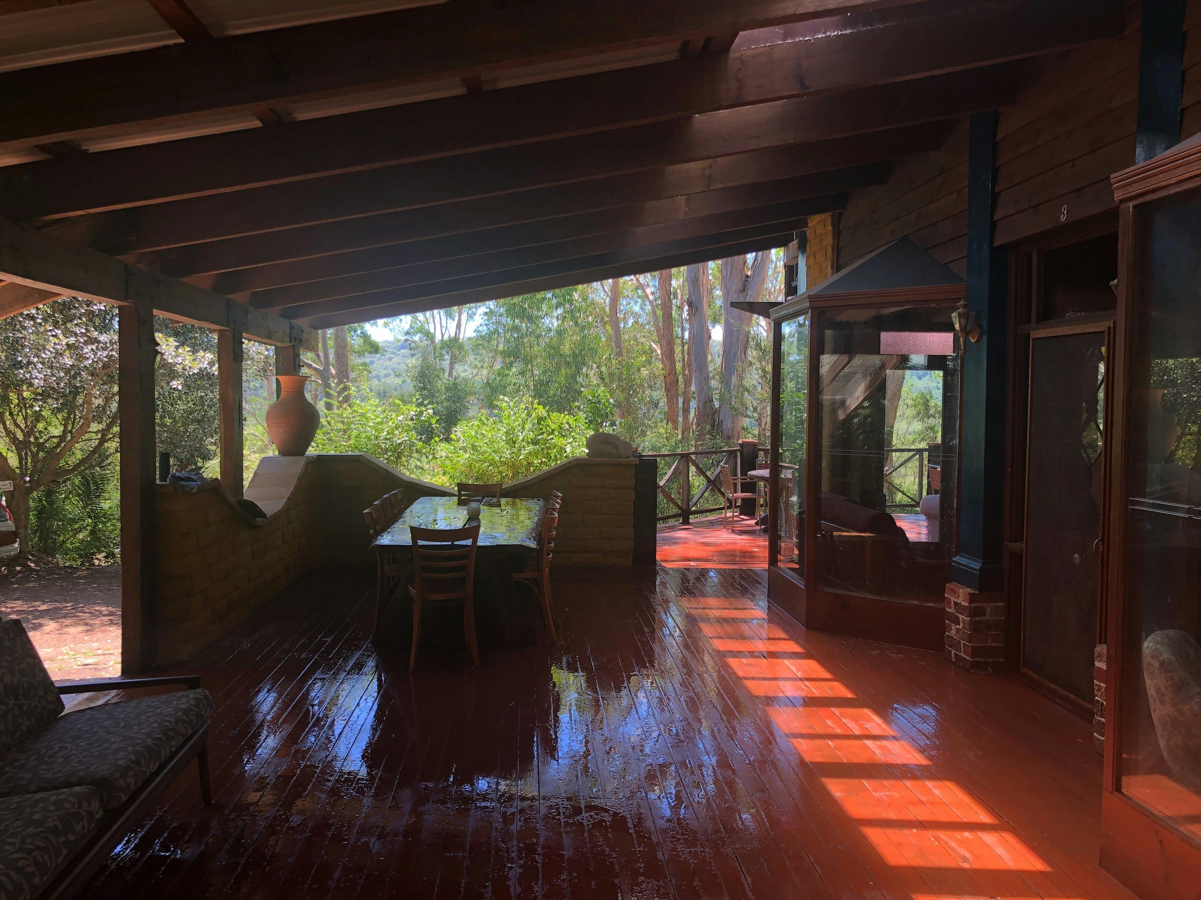 The main house, an outside deck