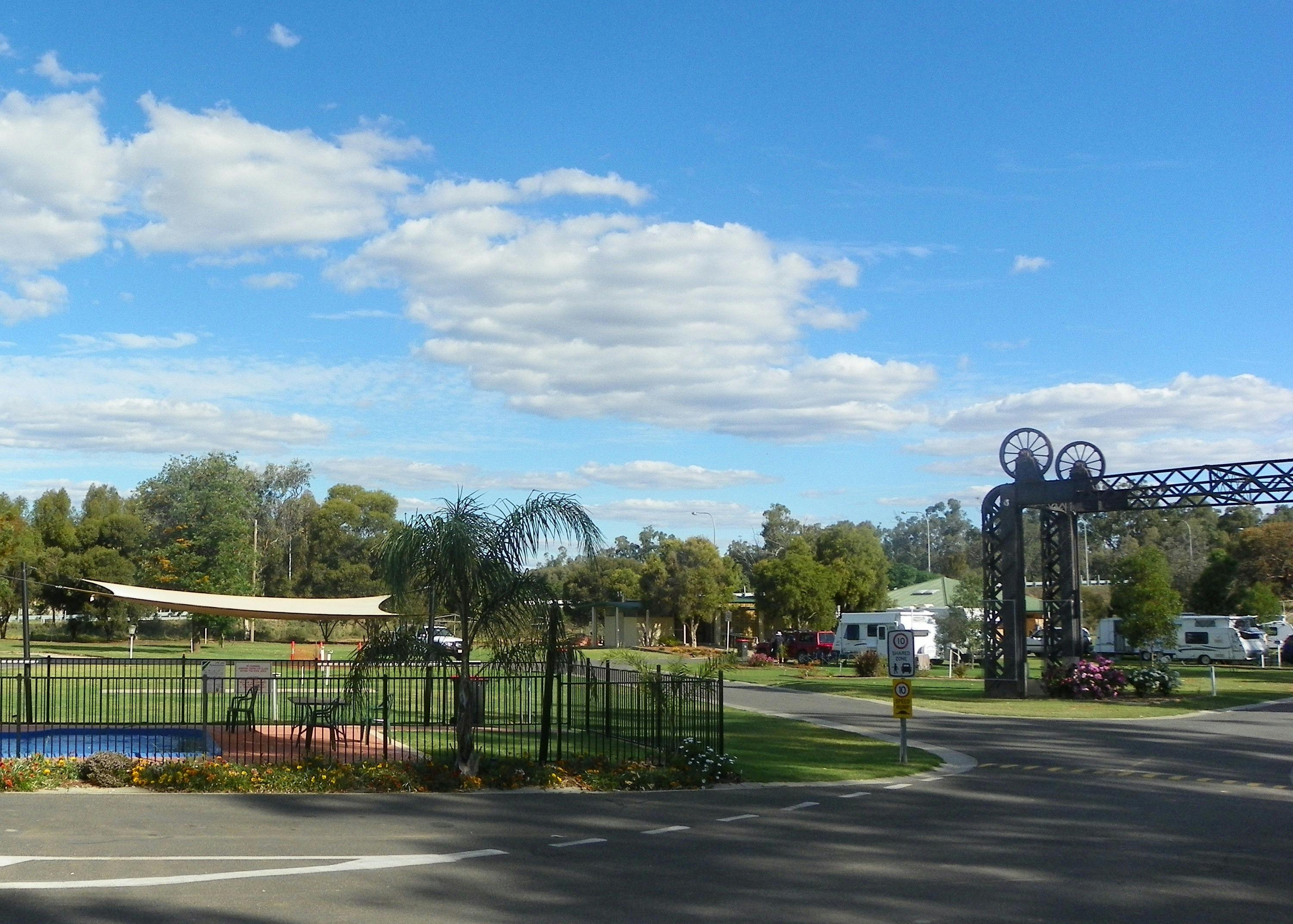 Caravan Park entrance/pool