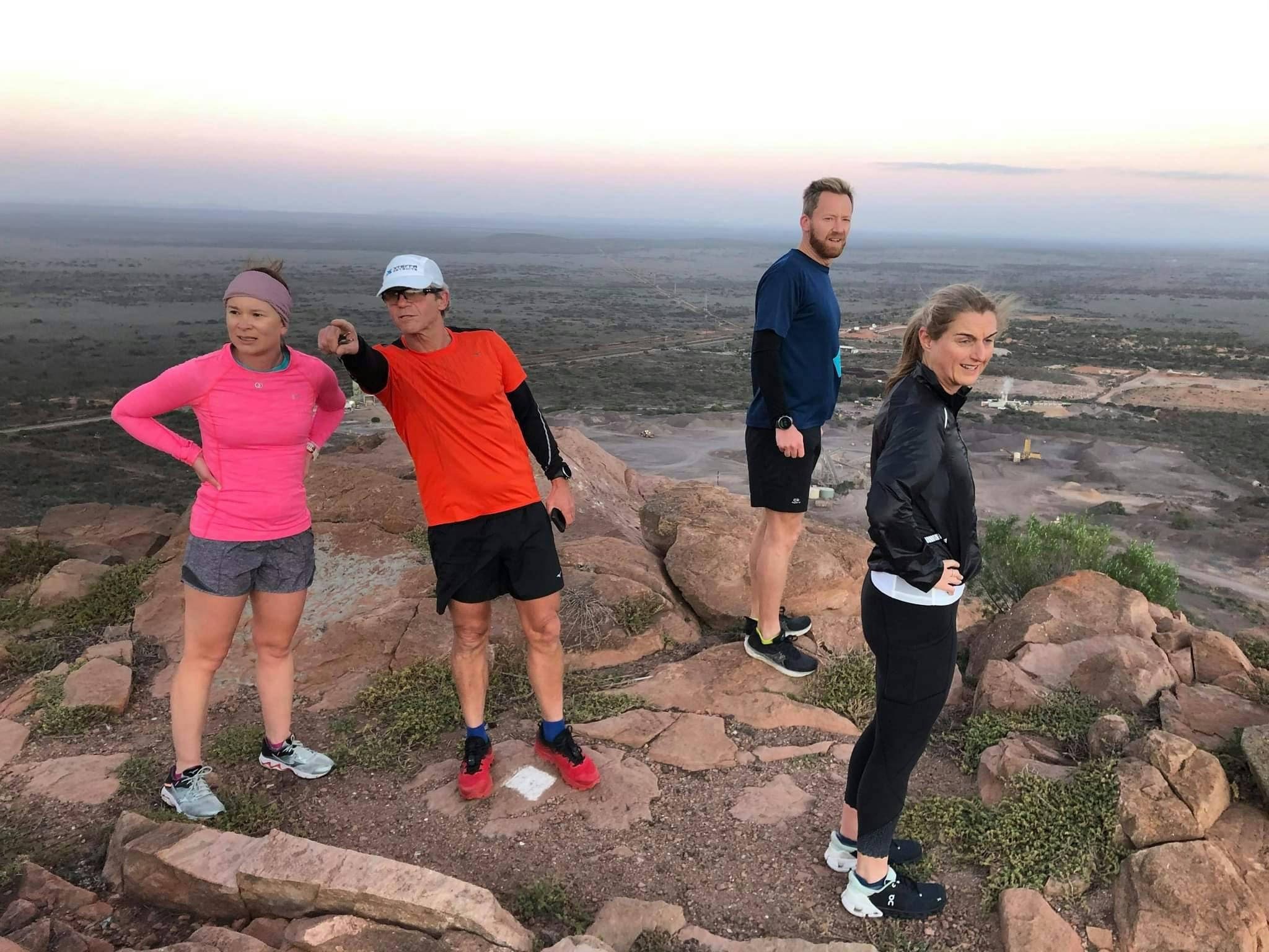 Group watching the Sunrise at the highest point in Whyalla