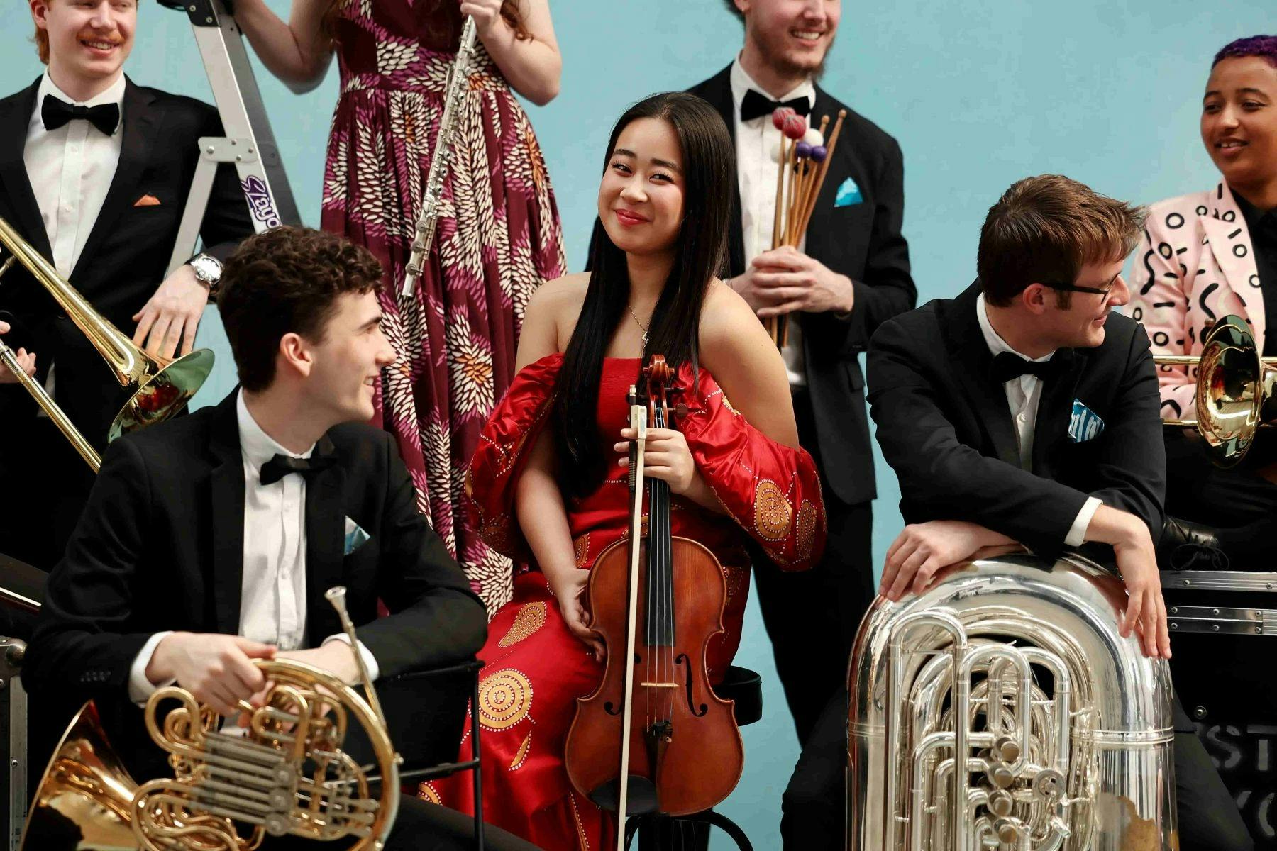Group of orchestral musicians
