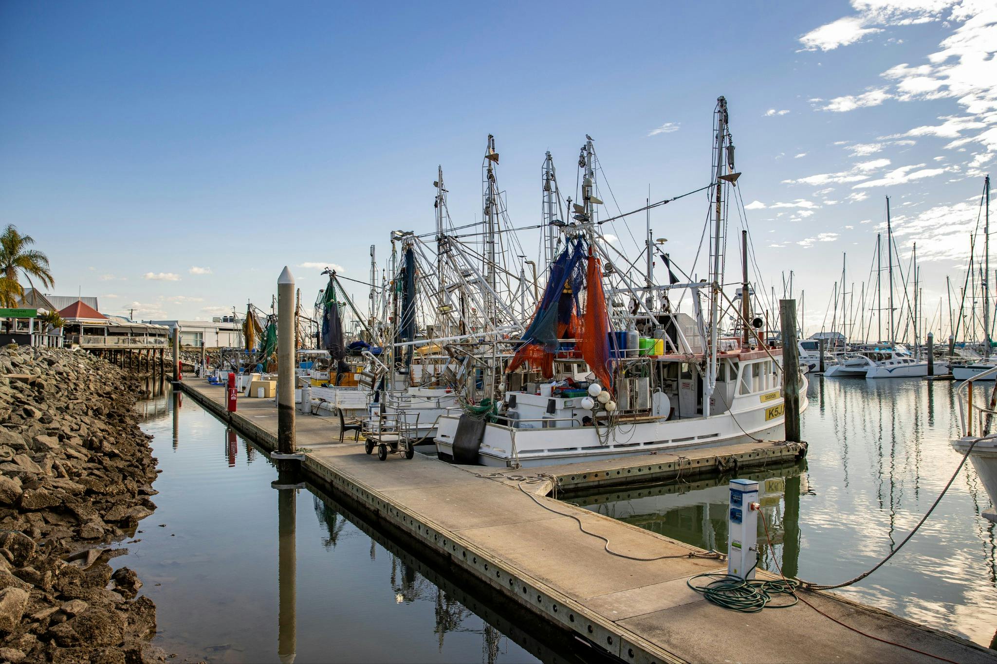 Fishing trawlers moored at Scarborough Harbour