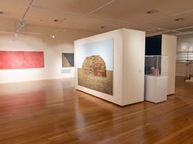 Wide shot of the gallery featuring works from the National Gallery of Australia