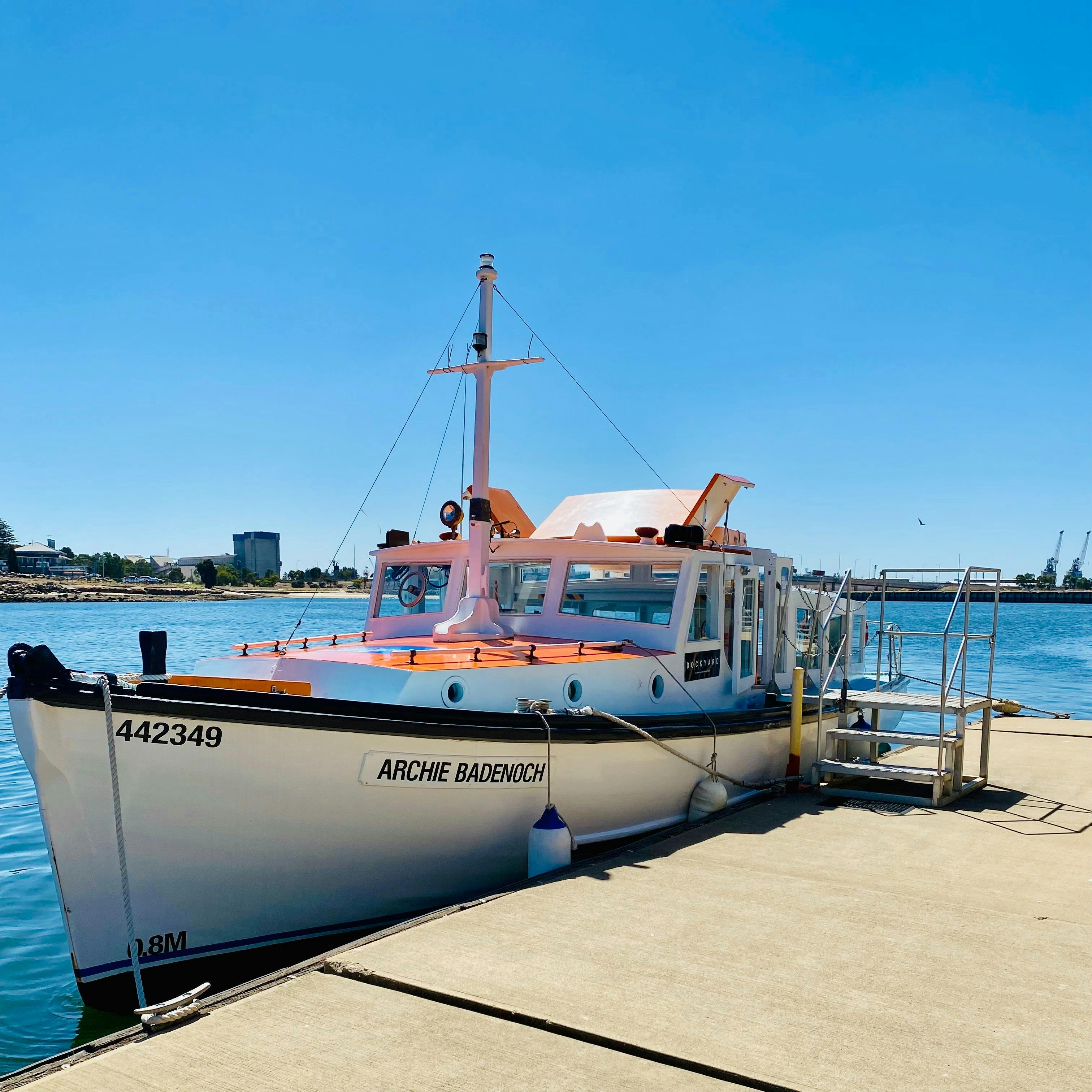 Archie Badenoch Historic Vessel Docked on Port River