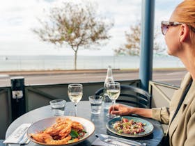 Enjoying Local produce while overlooking the beautiful Boston Bay