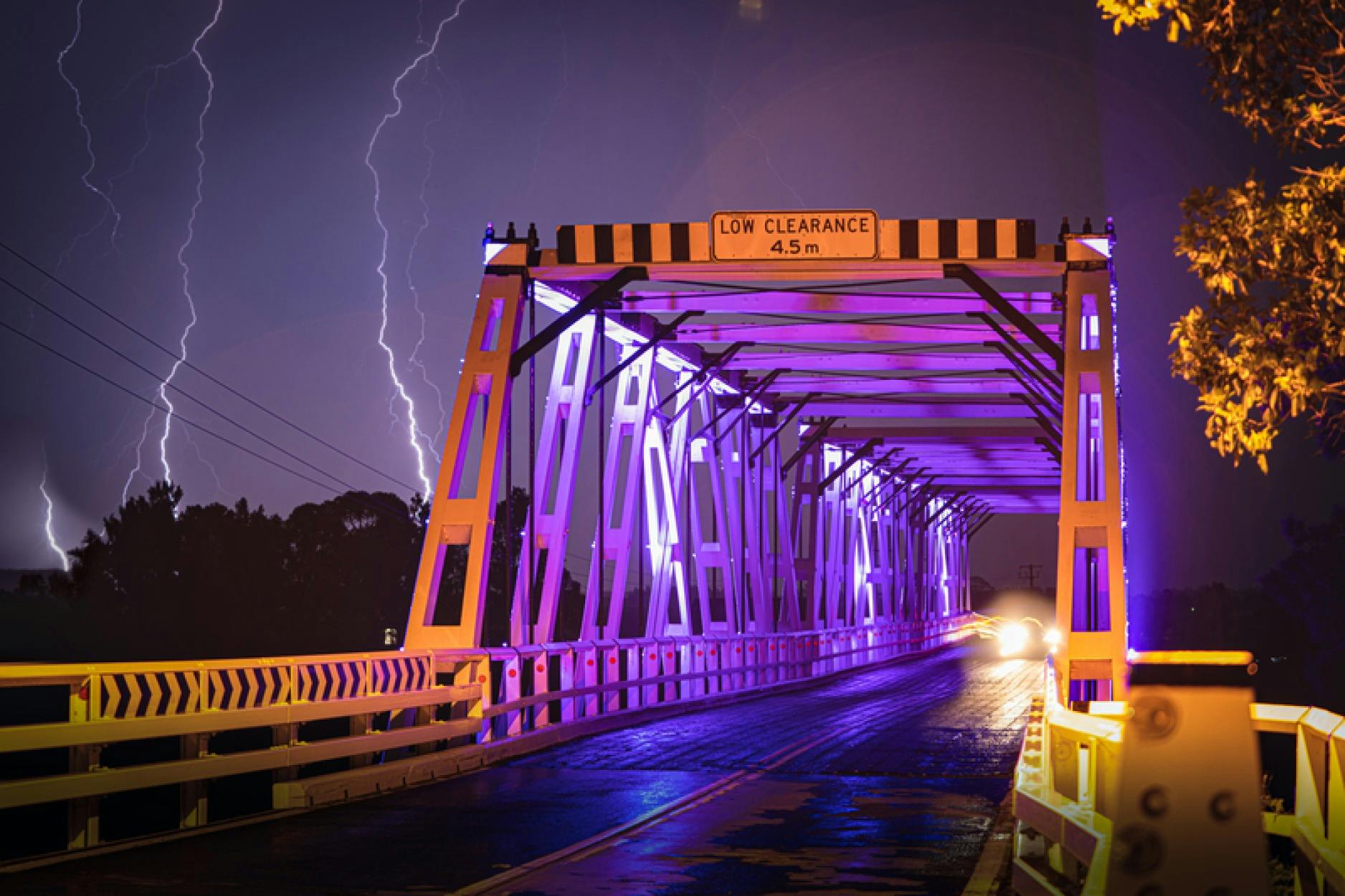 Morpeth Bridge lit up