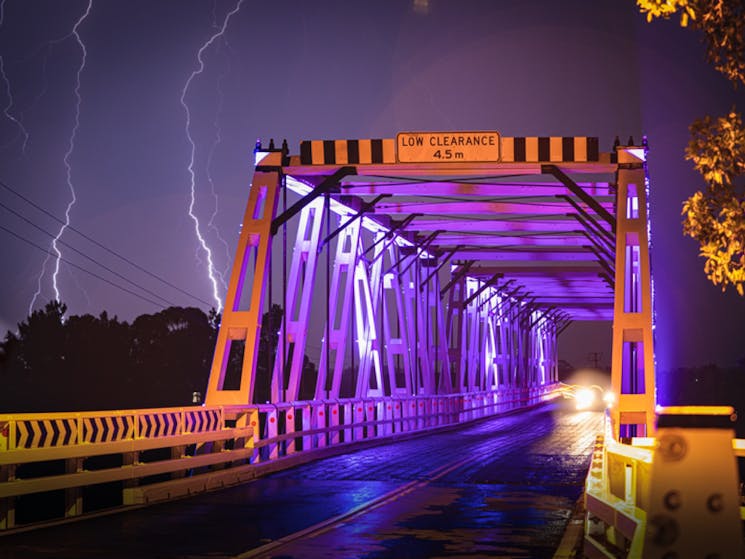 Morpeth Bridge lit up