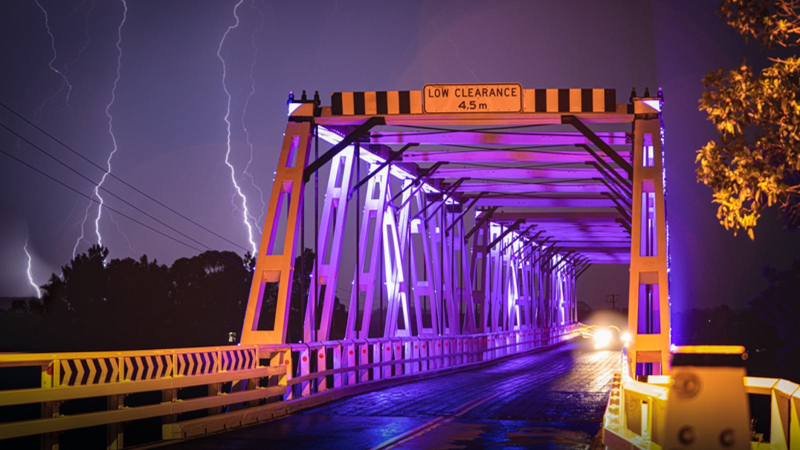 Morpeth Bridge lit up