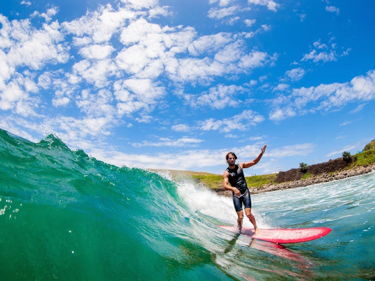 Surfing at Crescent Head National Surfing Reserve