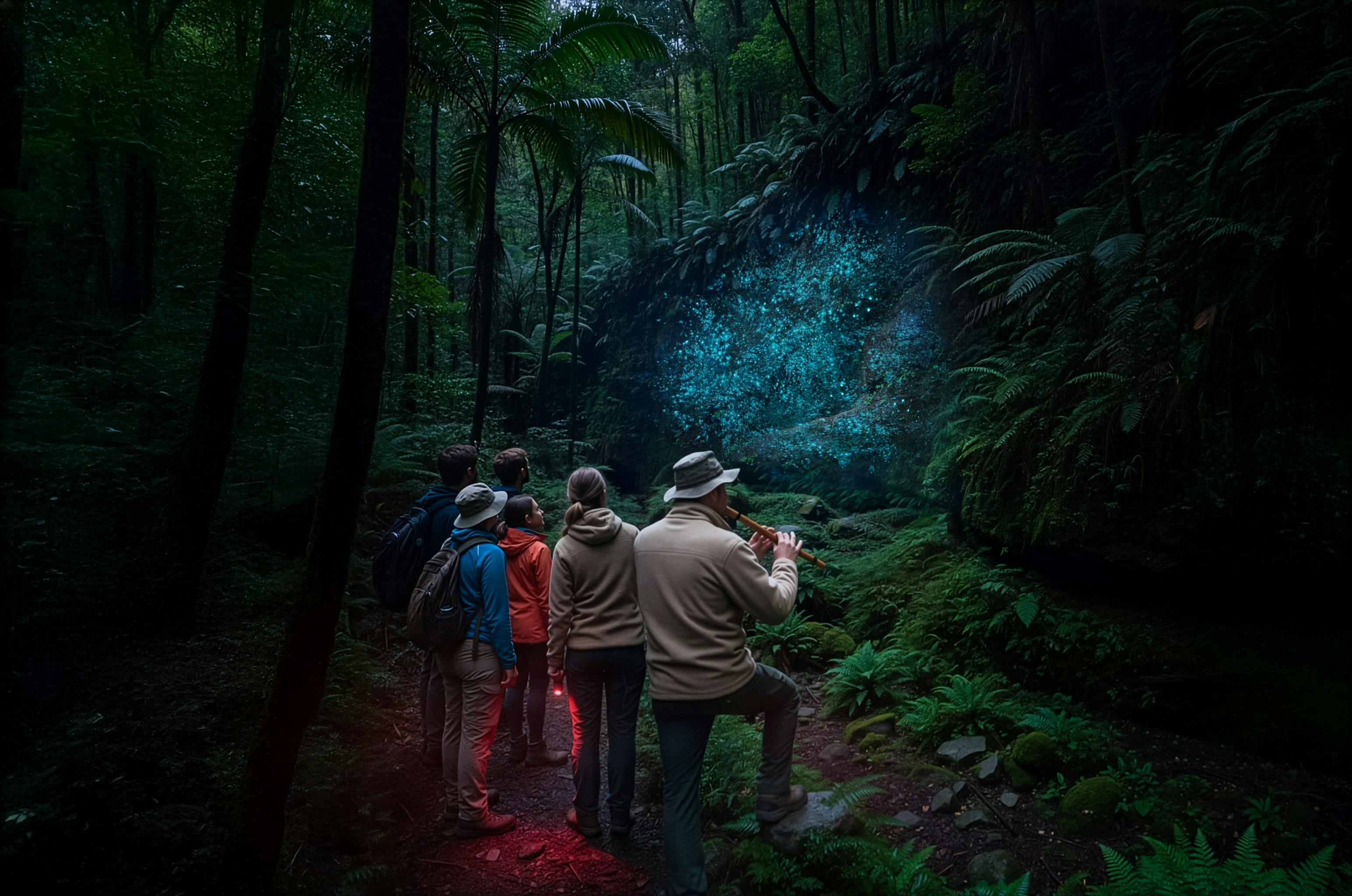 Tour guide, guests in Rainforest